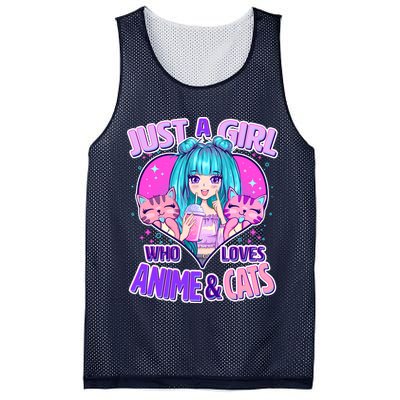 Cute Just A Girl Who Love Anime And Cats Mesh Reversible Basketball Jersey Tank