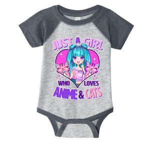 Cute Just A Girl Who Love Anime And Cats Infant Baby Jersey Bodysuit