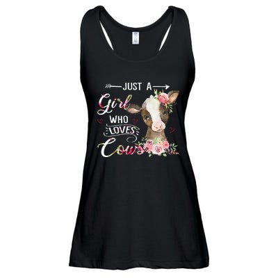 Cow Just A Girl Who Loves Cows Funny Gifts Ladies Essential Flowy Tank