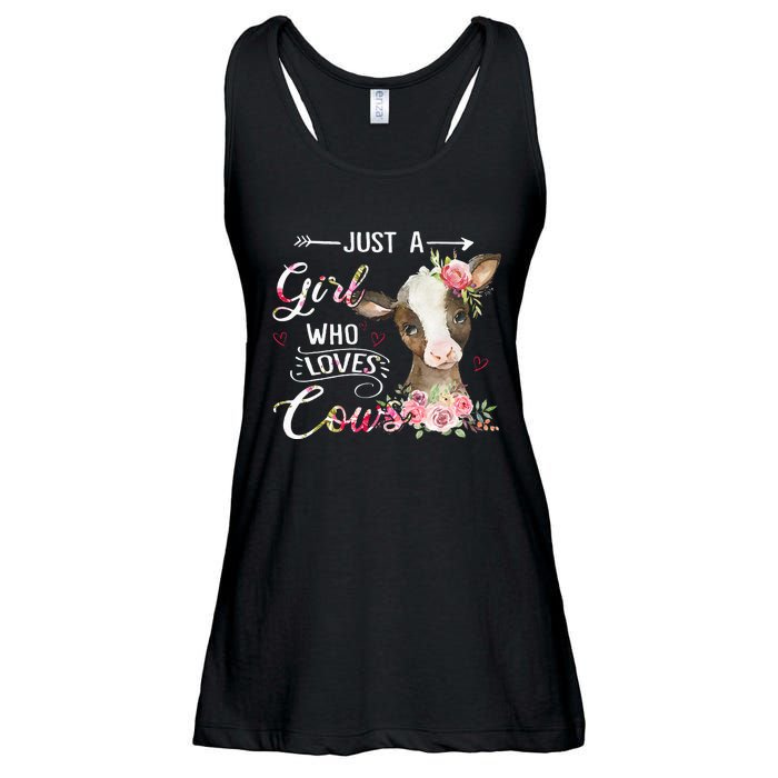 Cow Just A Girl Who Loves Cows Funny Gifts Ladies Essential Flowy Tank