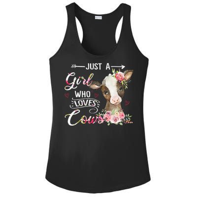 Cow Just A Girl Who Loves Cows Funny Gifts Ladies PosiCharge Competitor Racerback Tank