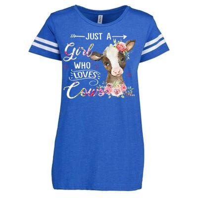 Cow Just A Girl Who Loves Cows Funny Gifts Enza Ladies Jersey Football T-Shirt