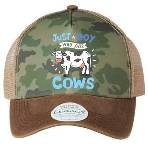 Cow Just A Boy Who Loves Cows Gift For Cow Lovers Legacy Tie Dye Trucker Hat