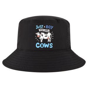 Cow Just A Boy Who Loves Cows Gift For Cow Lovers Cool Comfort Performance Bucket Hat