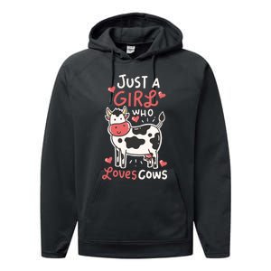 Cow Just A Who Loves Cows Farmer Butcher Milk Performance Fleece Hoodie