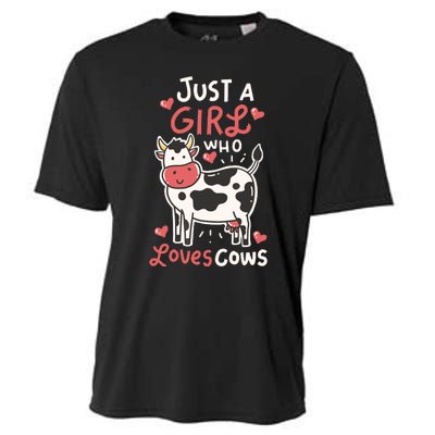 Cow Just A Who Loves Cows Farmer Butcher Milk Cooling Performance Crew T-Shirt