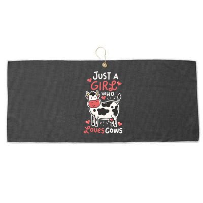 Cow Just A Who Loves Cows Farmer Butcher Milk Large Microfiber Waffle Golf Towel