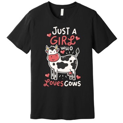 Cow Just A Who Loves Cows Farmer Butcher Milk Premium T-Shirt