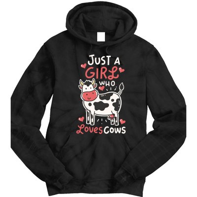 Cow Just A Who Loves Cows Farmer Butcher Milk Tie Dye Hoodie