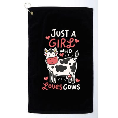 Cow Just A Who Loves Cows Farmer Butcher Milk Platinum Collection Golf Towel