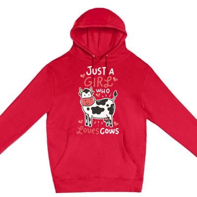 Cow Just A Who Loves Cows Farmer Butcher Milk Premium Pullover Hoodie