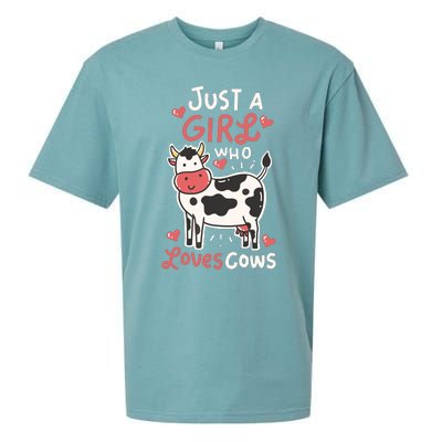 Cow Just A Who Loves Cows Farmer Butcher Milk Sueded Cloud Jersey T-Shirt