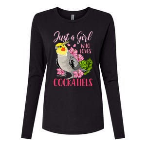 Cockatiel Just A Girl Who Loves Cockatiels Cute Gift Womens Cotton Relaxed Long Sleeve T-Shirt