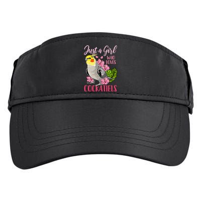 Cockatiel Just A Girl Who Loves Cockatiels Cute Gift Adult Drive Performance Visor