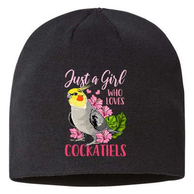 Cockatiel Just A Girl Who Loves Cockatiels Cute Gift Sustainable Beanie