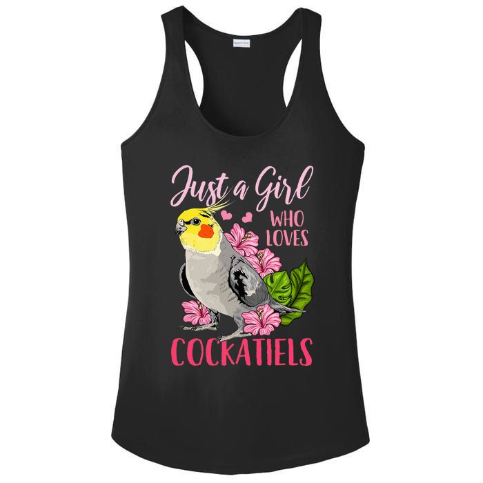 Cockatiel Just A Girl Who Loves Cockatiels Cute Gift Ladies PosiCharge Competitor Racerback Tank