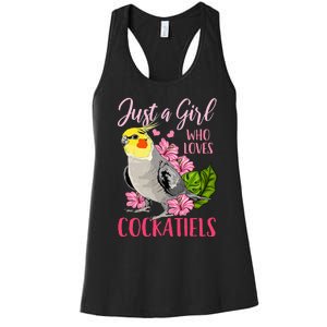 Cockatiel Just A Girl Who Loves Cockatiels Cute Gift Women's Racerback Tank