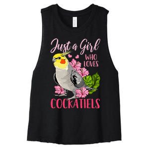 Cockatiel Just A Girl Who Loves Cockatiels Cute Gift Women's Racerback Cropped Tank