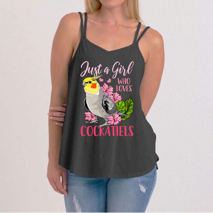 Cockatiel Just A Girl Who Loves Cockatiels Cute Gift Women's Strappy Tank