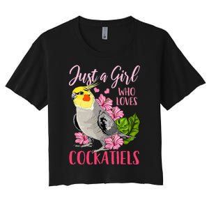 Cockatiel Just A Girl Who Loves Cockatiels Cute Gift Women's Crop Top Tee