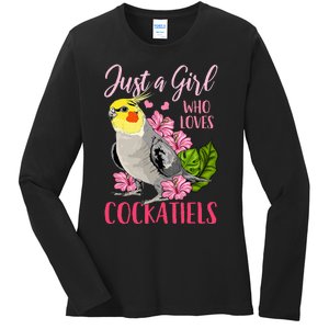 Cockatiel Just A Girl Who Loves Cockatiels Cute Gift Ladies Long Sleeve Shirt