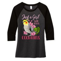 Cockatiel Just A Girl Who Loves Cockatiels Cute Gift Women's Tri-Blend 3/4-Sleeve Raglan Shirt