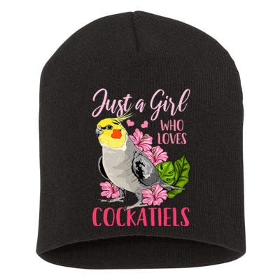 Cockatiel Just A Girl Who Loves Cockatiels Cute Gift Short Acrylic Beanie