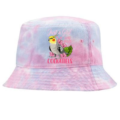 Cockatiel Just A Girl Who Loves Cockatiels Cute Gift Tie-Dyed Bucket Hat