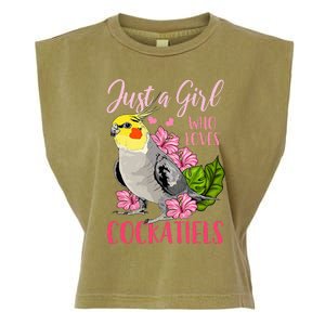 Cockatiel Just A Girl Who Loves Cockatiels Cute Gift Garment-Dyed Women's Muscle Tee