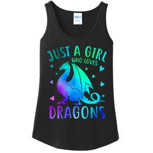 Cute Just A Girl Who Loves Dragons Tie Dye Ladies Essential Tank