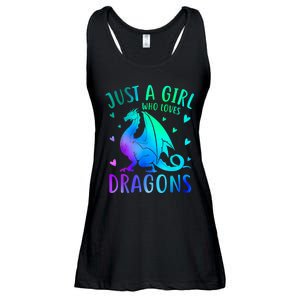 Cute Just A Girl Who Loves Dragons Tie Dye Ladies Essential Flowy Tank