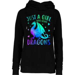 Cute Just A Girl Who Loves Dragons Tie Dye Womens Funnel Neck Pullover Hood