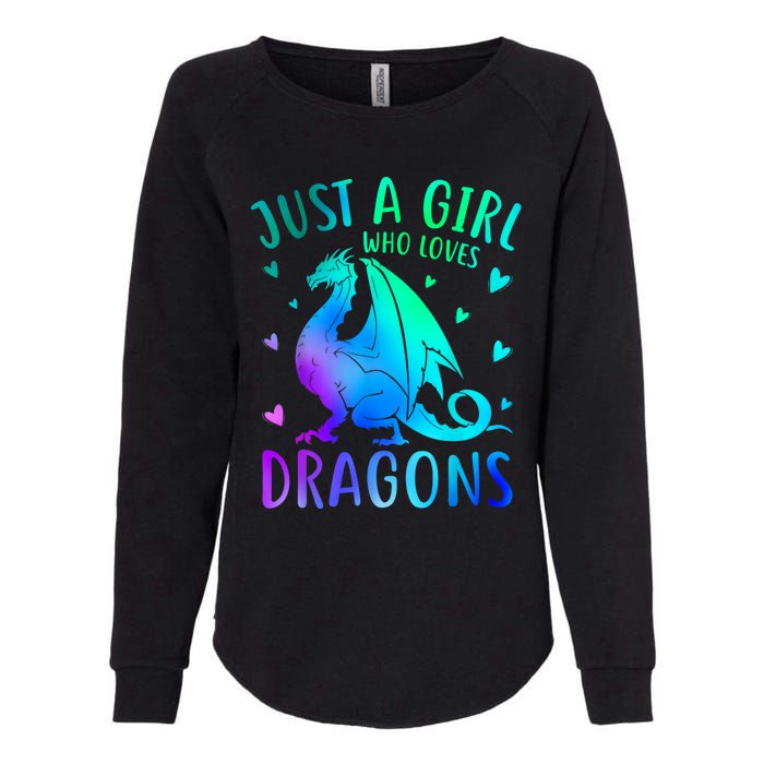 Cute Just A Girl Who Loves Dragons Tie Dye Womens California Wash Sweatshirt