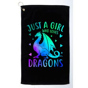 Cute Just A Girl Who Loves Dragons Tie Dye Platinum Collection Golf Towel