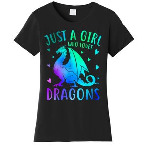 Cute Just A Girl Who Loves Dragons Tie Dye Women's T-Shirt