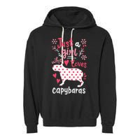 Capybara Just A Who Loves Capybaras Flower Garment-Dyed Fleece Hoodie