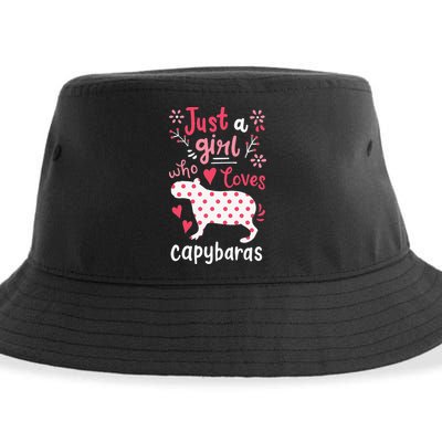 Capybara Just A Who Loves Capybaras Flower Sustainable Bucket Hat