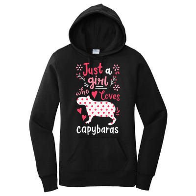 Capybara Just A Who Loves Capybaras Flower Women's Pullover Hoodie