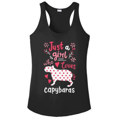 Capybara Just A Who Loves Capybaras Flower Ladies PosiCharge Competitor Racerback Tank