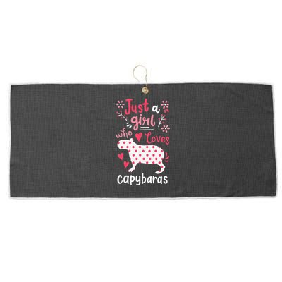 Capybara Just A Who Loves Capybaras Flower Large Microfiber Waffle Golf Towel
