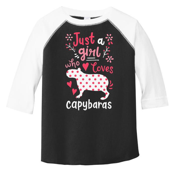 Capybara Just A Who Loves Capybaras Flower Toddler Fine Jersey T-Shirt