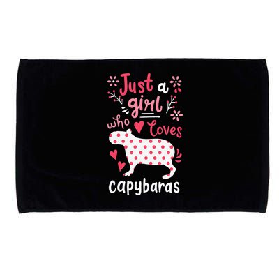 Capybara Just A Who Loves Capybaras Flower Microfiber Hand Towel