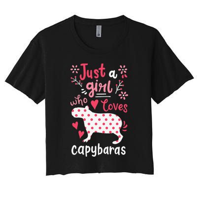 Capybara Just A Who Loves Capybaras Flower Crop Top