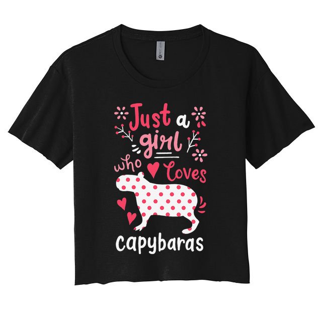 Capybara Just A Who Loves Capybaras Flower Crop Top