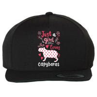 Capybara Just A Who Loves Capybaras Flower Wool Snapback Cap