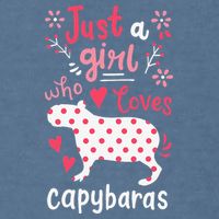 Capybara Just A Who Loves Capybaras Flower Garment-Dyed Sweatshirt