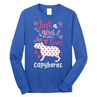 Capybara Just A Who Loves Capybaras Flower Long Sleeve Shirt