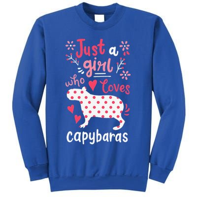 Capybara Just A Who Loves Capybaras Flower Sweatshirt