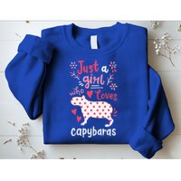 Capybara Just A Who Loves Capybaras Flower Sweatshirt
