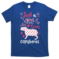 Capybara Just A Who Loves Capybaras Flower T-Shirt